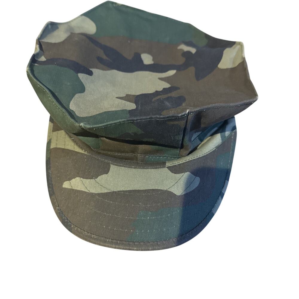 Vintage USGI USMC Utility Cap Hat Woodland Camouflage BDU Size M-Large